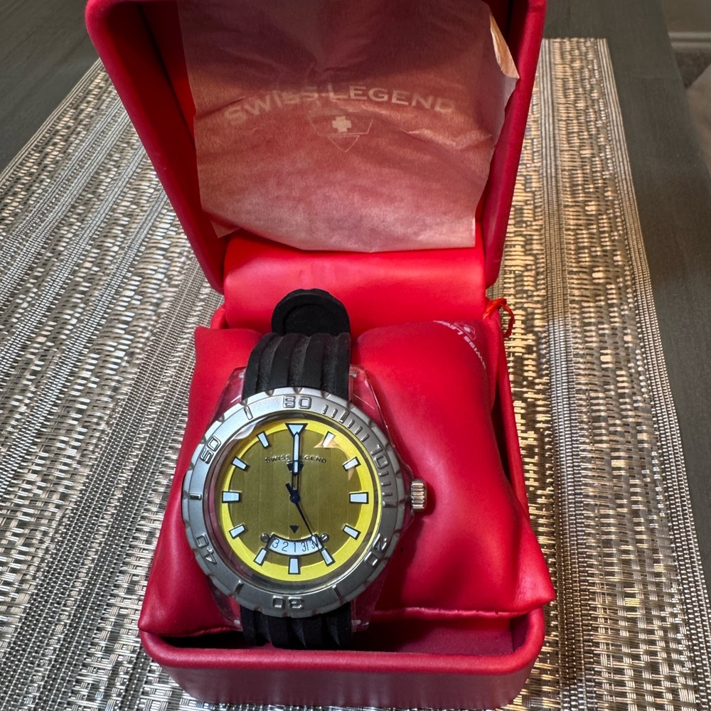 Swiss Legend Men's Black and Yellow Watch